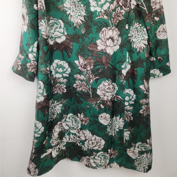 Windsor. Silk Green Dress Size 36 US Size 6 From Germany NWT 3/4 Sleeve Knee - Picture 3 of 10